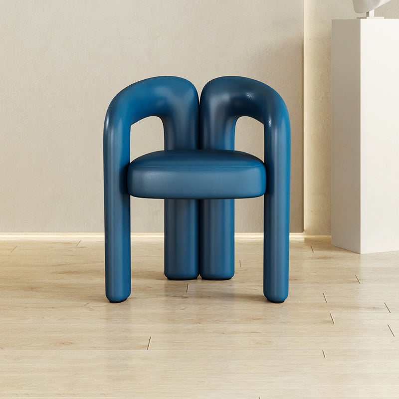 Modern Contemporary Upholstered Arm Chair Open Back Dining Chair for Dining Room Dark Blue 1 Piece Clearhalo 'Dining Chairs' 'Dining Tables & Seating' 'dining_chair' 'furn' 'furn_dining_chair' 'Furniture' 'Kitchen & Dining Furniture' 6278167