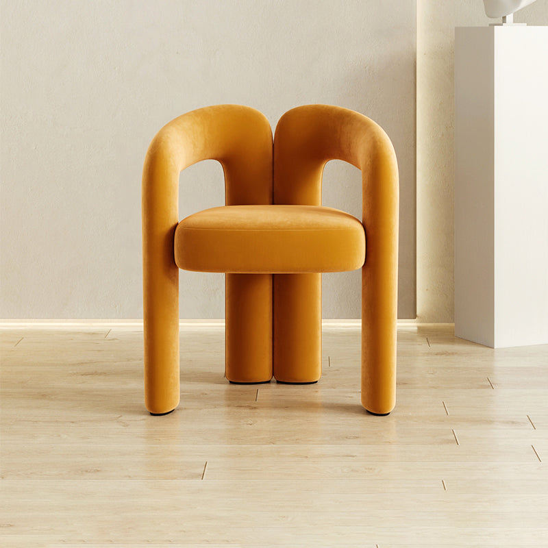 Modern Contemporary Upholstered Arm Chair Open Back Dining Chair for Dining Room Orange 1 Piece Clearhalo 'Dining Chairs' 'Dining Tables & Seating' 'dining_chair' 'furn' 'furn_dining_chair' 'Furniture' 'Kitchen & Dining Furniture' 6278168