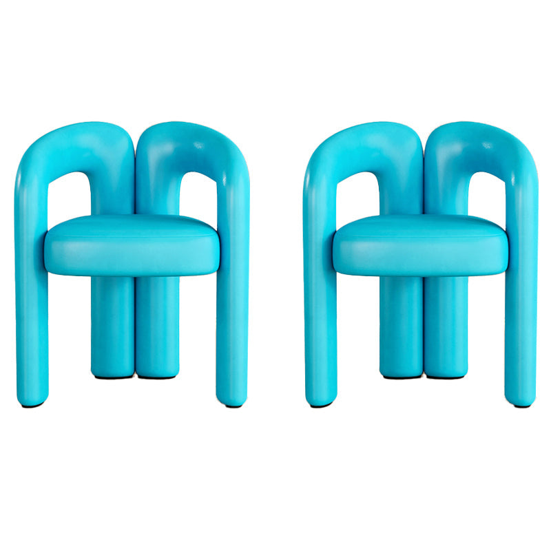 Modern Contemporary Upholstered Arm Chair Open Back Dining Chair for Dining Room Light Blue 2 Piece Set Clearhalo 'Dining Chairs' 'Dining Tables & Seating' 'dining_chair' 'furn' 'furn_dining_chair' 'Furniture' 'Kitchen & Dining Furniture' 6278170