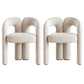 Modern Contemporary Upholstered Arm Chair Open Back Dining Chair for Dining Room Off-White 2 Piece Set Clearhalo 'Dining Chairs' 'Dining Tables & Seating' 'dining_chair' 'furn' 'furn_dining_chair' 'Furniture' 'Kitchen & Dining Furniture' 6278172