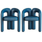 Modern Contemporary Upholstered Arm Chair Open Back Dining Chair for Dining Room Dark Blue 2 Piece Set Clearhalo 'Dining Chairs' 'Dining Tables & Seating' 'dining_chair' 'furn' 'furn_dining_chair' 'Furniture' 'Kitchen & Dining Furniture' 6278176