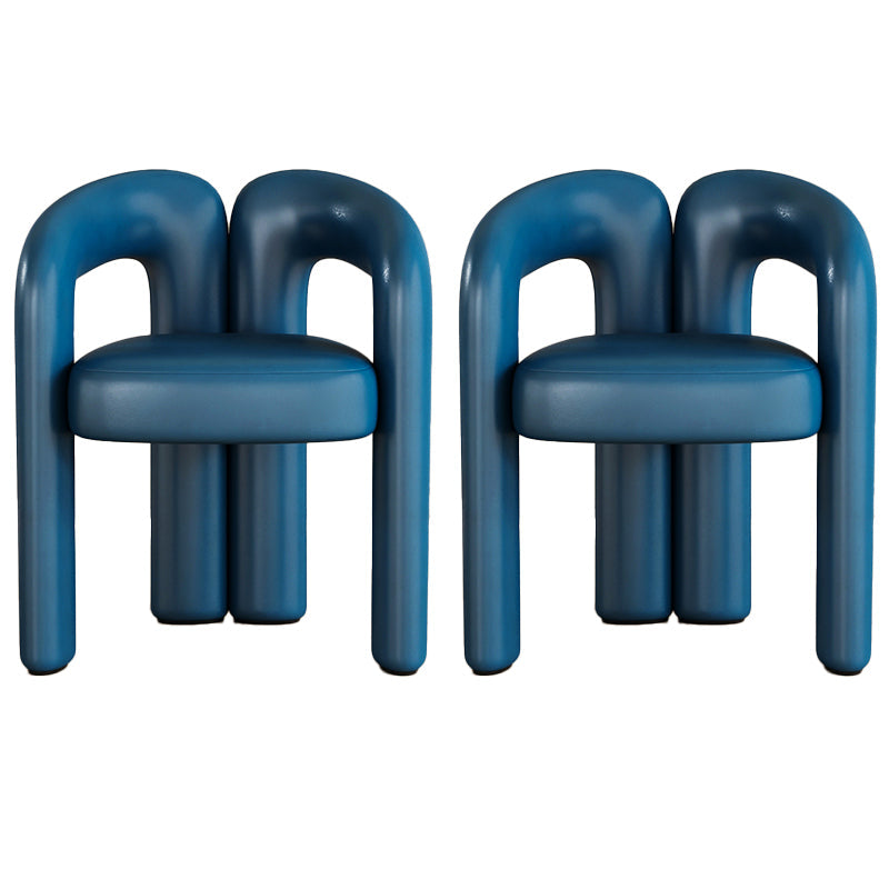 Modern Contemporary Upholstered Arm Chair Open Back Dining Chair for Dining Room Dark Blue 2 Piece Set Clearhalo 'Dining Chairs' 'Dining Tables & Seating' 'dining_chair' 'furn' 'furn_dining_chair' 'Furniture' 'Kitchen & Dining Furniture' 6278176