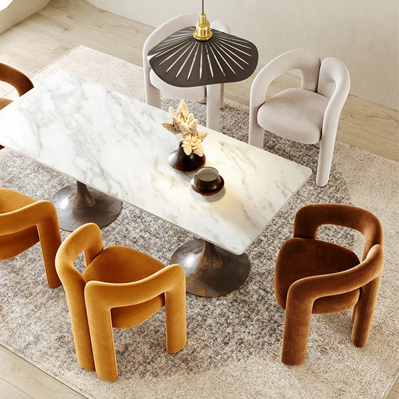 Modern Contemporary Upholstered Arm Chair Open Back Dining Chair for Dining Room Clearhalo 'Dining Chairs' 'Dining Tables & Seating' 'dining_chair' 'furn' 'furn_dining_chair' 'Furniture' 'Kitchen & Dining Furniture' 6278178