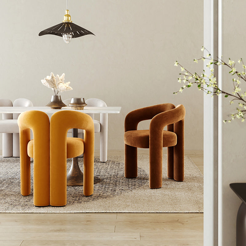 Modern Contemporary Upholstered Arm Chair Open Back Dining Chair for Dining Room Clearhalo 'Dining Chairs' 'Dining Tables & Seating' 'dining_chair' 'furn' 'furn_dining_chair' 'Furniture' 'Kitchen & Dining Furniture' 6278180