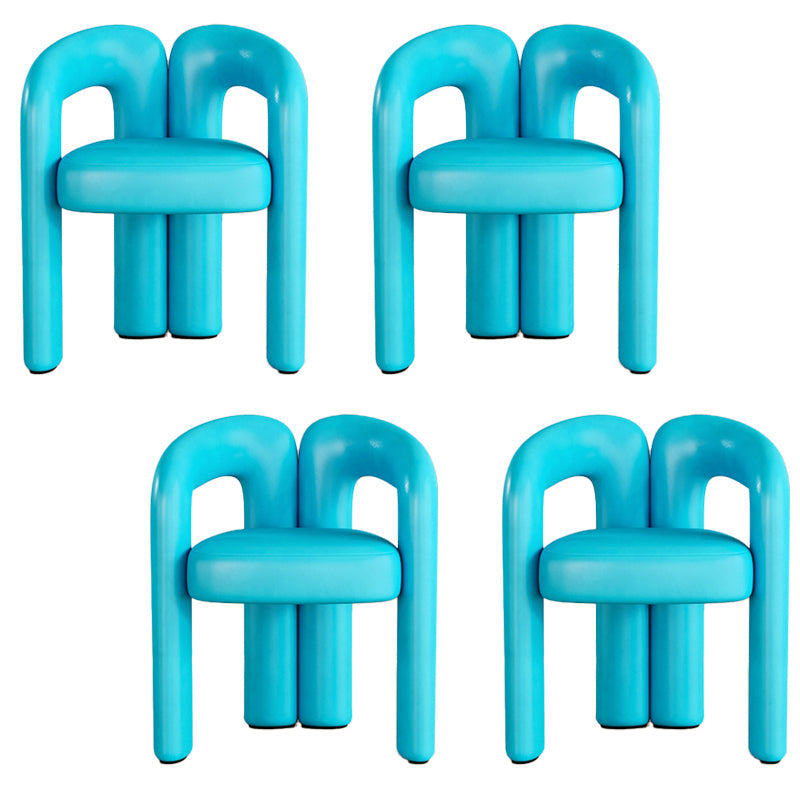 Modern Contemporary Upholstered Arm Chair Open Back Dining Chair for Dining Room Light Blue 4 Piece Set Clearhalo 'Dining Chairs' 'Dining Tables & Seating' 'dining_chair' 'furn' 'furn_dining_chair' 'Furniture' 'Kitchen & Dining Furniture' 6278181