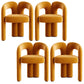 Modern Contemporary Upholstered Arm Chair Open Back Dining Chair for Dining Room Orange 4 Piece Set Clearhalo 'Dining Chairs' 'Dining Tables & Seating' 'dining_chair' 'furn' 'furn_dining_chair' 'Furniture' 'Kitchen & Dining Furniture' 6278185