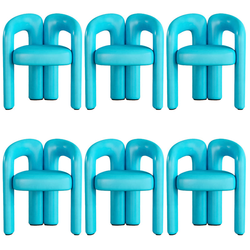 Modern Contemporary Upholstered Arm Chair Open Back Dining Chair for Dining Room Light Blue 6 Piece Set Clearhalo 'Dining Chairs' 'Dining Tables & Seating' 'dining_chair' 'furn' 'furn_dining_chair' 'Furniture' 'Kitchen & Dining Furniture' 6278186