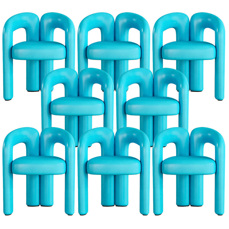 Modern Contemporary Upholstered Arm Chair Open Back Dining Chair for Dining Room Light Blue 8 Piece Set Clearhalo 'Dining Chairs' 'Dining Tables & Seating' 'dining_chair' 'furn' 'furn_dining_chair' 'Furniture' 'Kitchen & Dining Furniture' 6278191