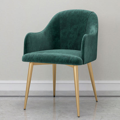 Parsons Upholstered Arm Chair Glam Gold Metal Legs Dining Chair