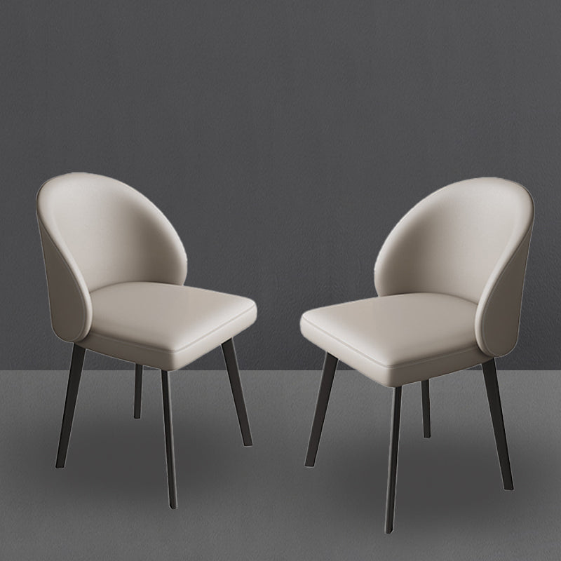 Contemporary Kitchen Dining Side Chair Upholstered Dining Chair in White