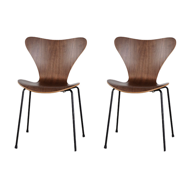 Industrial Kitchen Dining Side Chairs Armless Dining Chairs with Metal Legs