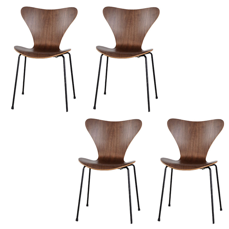 Industrial Kitchen Dining Side Chairs Armless Dining Chairs with Metal Legs