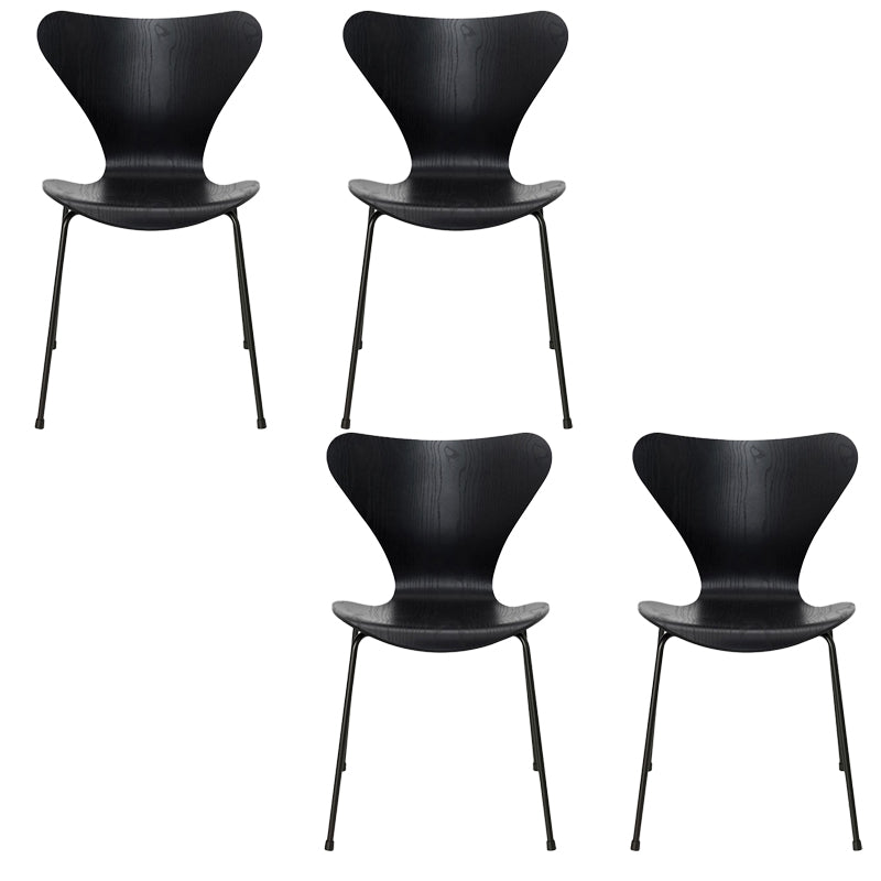 Industrial Kitchen Dining Side Chairs Armless Dining Chairs with Metal Legs
