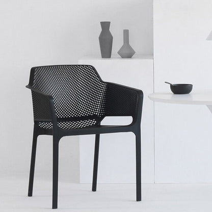 Plastic stapel eetgelegenheid fauteuil glam