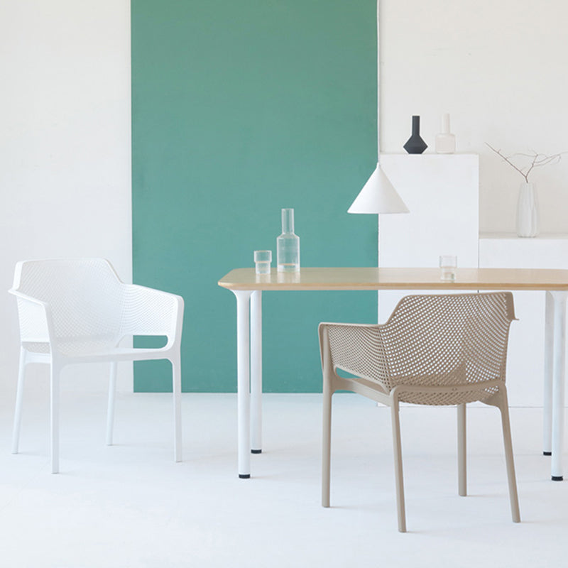 Plastic stapel eetgelegenheid fauteuil glam