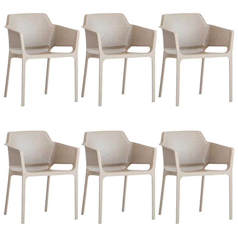 Plastic stapel eetgelegenheid fauteuil glam