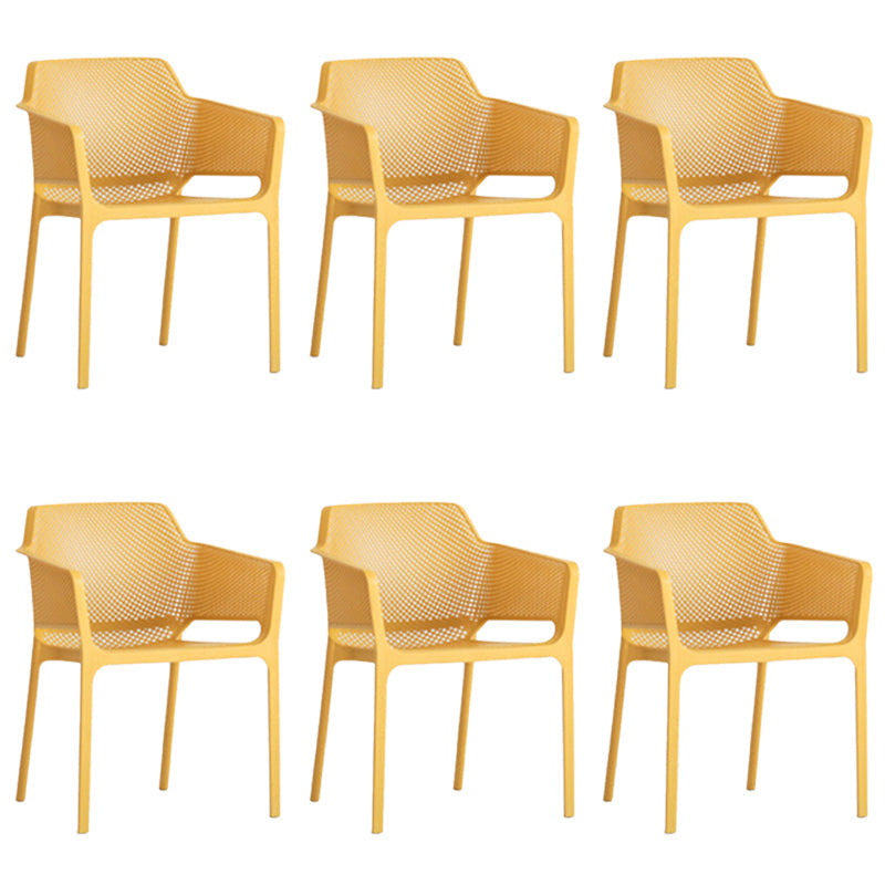 Plastic stapel eetgelegenheid fauteuil glam