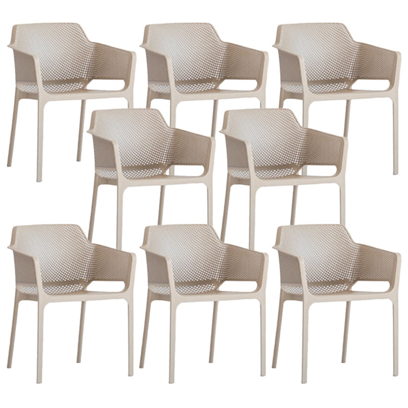 Plastic stapel eetgelegenheid fauteuil glam