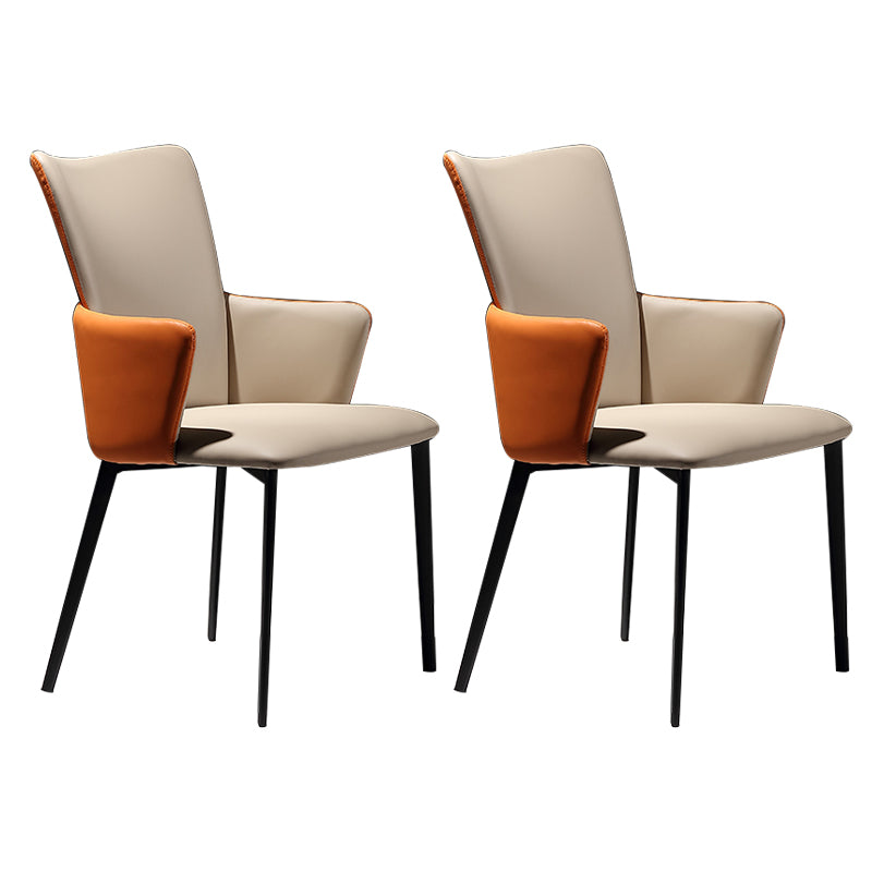 Polca di pelle finta imbottita sedia da pranzo industriale interno con gambe metalliche