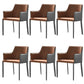 Contemporary Parsons Upholstered Chair Faux Leather Dining Chair for Home Grey Orange 6 Piece Set Clearhalo 'Dining Chairs' 'Dining Tables & Seating' 'dining_chair' 'furn' 'furn_dining_chair' 'Furniture' 'Kitchen & Dining Furniture' 6278390
