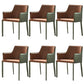 Contemporary Parsons Upholstered Chair Faux Leather Dining Chair for Home Green Orange 6 Piece Set Clearhalo 'Dining Chairs' 'Dining Tables & Seating' 'dining_chair' 'furn' 'furn_dining_chair' 'Furniture' 'Kitchen & Dining Furniture' 6278393