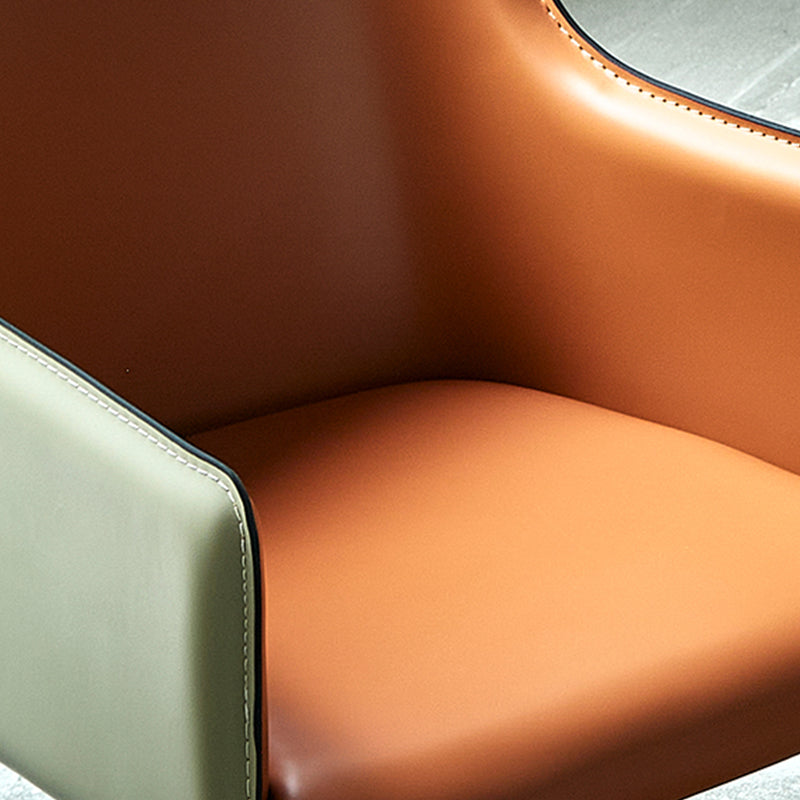 Contemporary Parsons Upholstered Chair Faux Leather Dining Chair for Home Clearhalo 'Dining Chairs' 'Dining Tables & Seating' 'dining_chair' 'furn' 'furn_dining_chair' 'Furniture' 'Kitchen & Dining Furniture' 6278394