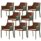 Contemporary Parsons Upholstered Chair Faux Leather Dining Chair for Home Green Orange 8 Piece Set Clearhalo 'Dining Chairs' 'Dining Tables & Seating' 'dining_chair' 'furn' 'furn_dining_chair' 'Furniture' 'Kitchen & Dining Furniture' 6278396