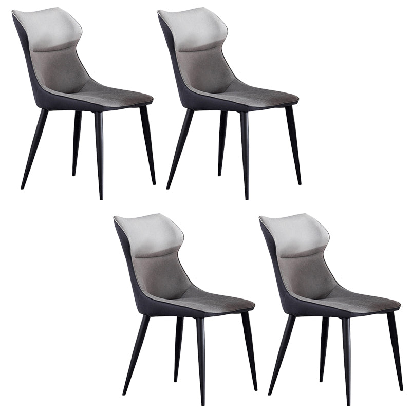 Wingback Side Chair Contemporary Faux Leather Kitchen Dining Chair