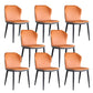 Industrial Upholstered Faux Leather Chair Wingback Side Chair with Metal Legs Orange 8 Piece Set Clearhalo 'Dining Chairs' 'Dining Tables & Seating' 'dining_chair' 'furn' 'furn_dining_chair' 'Furniture' 'Kitchen & Dining Furniture' 6278476