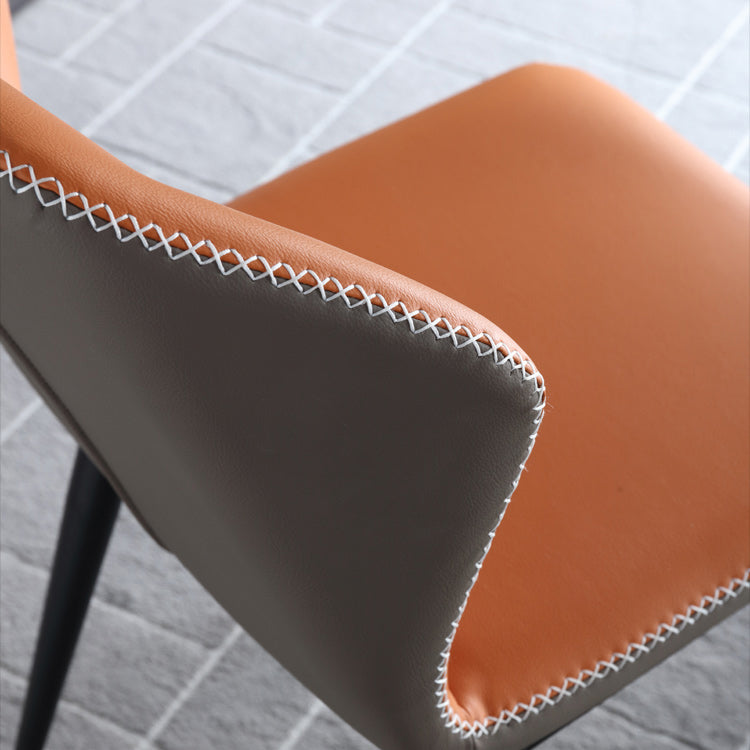 Industrial Upholstered Faux Leather Chair Wingback Side Chair with Metal Legs Clearhalo 'Dining Chairs' 'Dining Tables & Seating' 'dining_chair' 'furn' 'furn_dining_chair' 'Furniture' 'Kitchen & Dining Furniture' 6278480