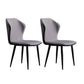 Industrial Upholstered Faux Leather Chair Wingback Side Chair with Metal Legs Grey 2 Piece Set Clearhalo 'Dining Chairs' 'Dining Tables & Seating' 'dining_chair' 'furn' 'furn_dining_chair' 'Furniture' 'Kitchen & Dining Furniture' 6278488