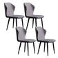 Industrial Upholstered Faux Leather Chair Wingback Side Chair with Metal Legs Grey 4 Piece Set Clearhalo 'Dining Chairs' 'Dining Tables & Seating' 'dining_chair' 'furn' 'furn_dining_chair' 'Furniture' 'Kitchen & Dining Furniture' 6278489