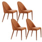Faux Leather Dining Chair Parsons Upholstered Chair for Dining Room Orange 4 Piece Set Clearhalo 'Dining Chairs' 'Dining Tables & Seating' 'dining_chair' 'furn' 'furn_dining_chair' 'Furniture' 'Kitchen & Dining Furniture' 6278518