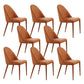 Faux Leather Dining Chair Parsons Upholstered Chair for Dining Room Orange 8 Piece Set Clearhalo 'Dining Chairs' 'Dining Tables & Seating' 'dining_chair' 'furn' 'furn_dining_chair' 'Furniture' 'Kitchen & Dining Furniture' 6278523