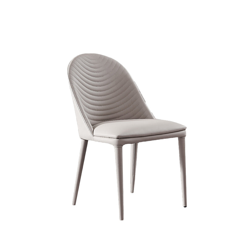 Faux Leather Dining Chair Parsons Upholstered Chair for Dining Room Light Gray 1 Piece Clearhalo 'Dining Chairs' 'Dining Tables & Seating' 'dining_chair' 'furn' 'furn_dining_chair' 'Furniture' 'Kitchen & Dining Furniture' 6278538