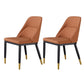 Glam Upholstered Dining Chairs Faux Leather Kitchen Dining Chair in Orange 2 Piece Set Clearhalo 'Dining Chairs' 'Dining Tables & Seating' 'dining_chair' 'furn' 'furn_dining_chair' 'Furniture' 'Kitchen & Dining Furniture' 6278545