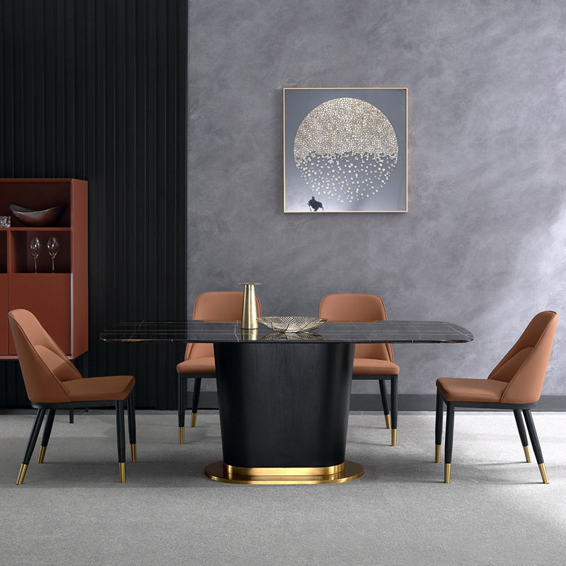 Glam Upholstered Dining Chairs Faux Leather Kitchen Dining Chair in Orange Clearhalo 'Dining Chairs' 'Dining Tables & Seating' 'dining_chair' 'furn' 'furn_dining_chair' 'Furniture' 'Kitchen & Dining Furniture' 6278549