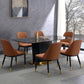 Glam Upholstered Dining Chairs Faux Leather Kitchen Dining Chair in Orange Clearhalo 'Dining Chairs' 'Dining Tables & Seating' 'dining_chair' 'furn' 'furn_dining_chair' 'Furniture' 'Kitchen & Dining Furniture' 6278551