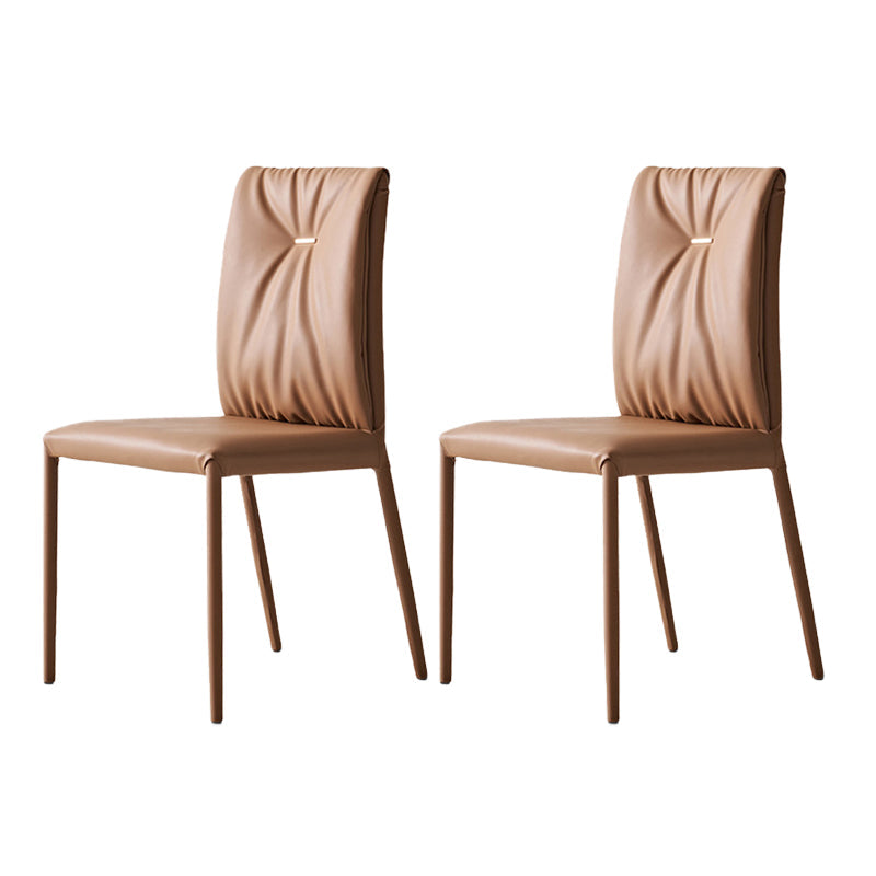 Silla de cena sin brazo de cuero con faux de faux