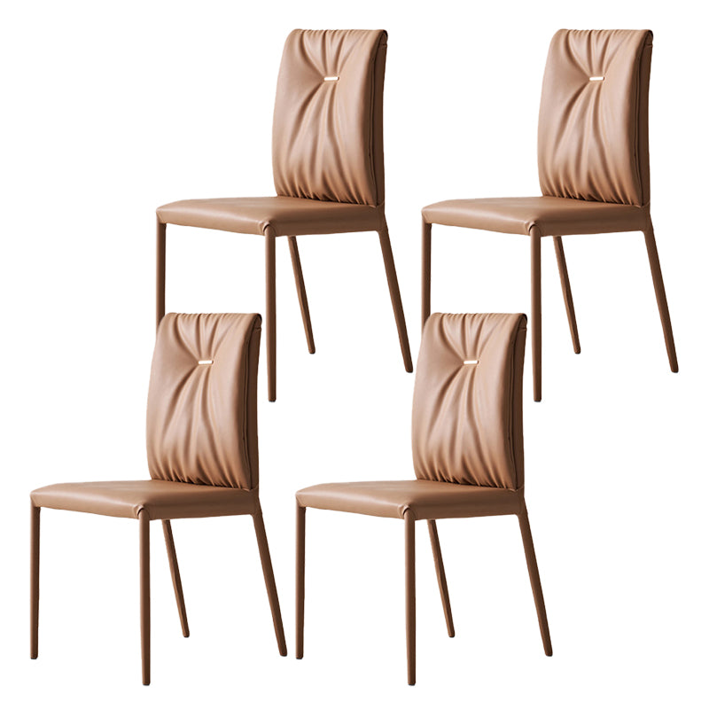 Silla de cena sin brazo de cuero con faux de faux