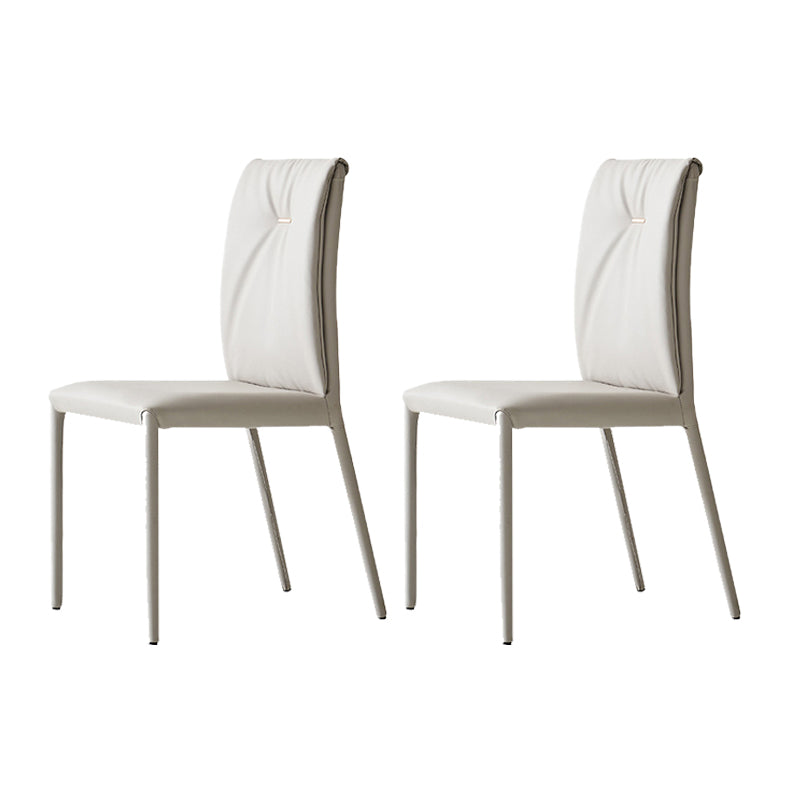 Silla de cena sin brazo de cuero con faux de faux