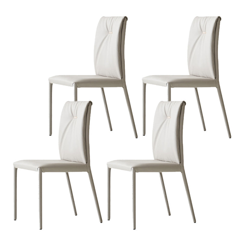 Silla de cena sin brazo de cuero con faux de faux