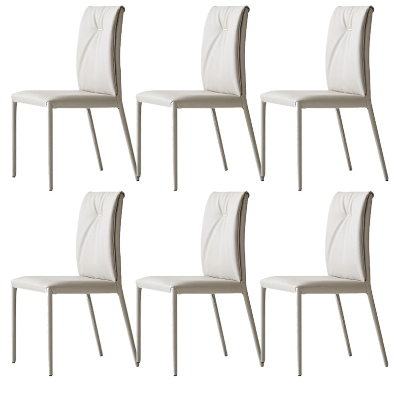 Silla de cena sin brazo de cuero con faux de faux