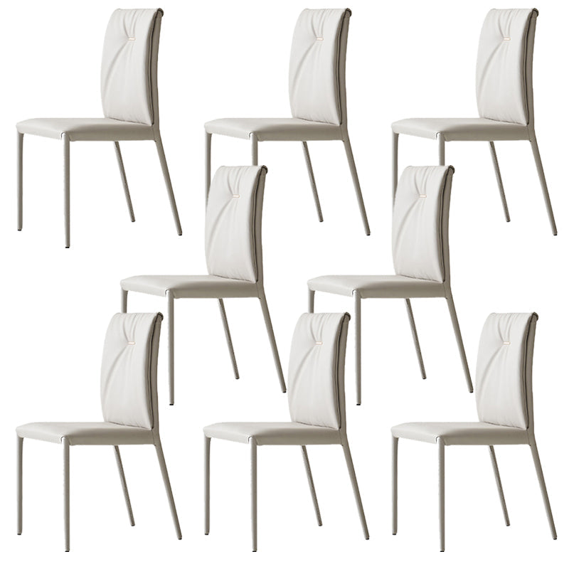 Silla de cena sin brazo de cuero con faux de faux