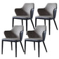 Contemporary Kitchen Dining Chairs Faux Leather Side Chairs in Grey
