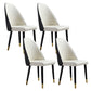 Glam Kitchen Dining Chairs Faux Leather Side Chairs with Wood Legs