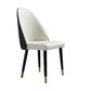 Glam Kitchen Dining Chairs Faux Leather Side Chairs with Wood Legs