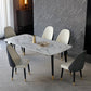 Glam Kitchen Dining Chairs Faux Leather Side Chairs with Wood Legs