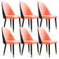 Glam Kitchen Dining Chairs Faux Leather Side Chairs with Wood Legs