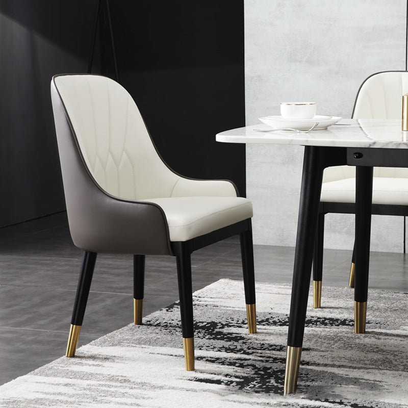 Glam Kitchen Dining Chairs Faux Leather Side Chairs for Kitchen 1 Piece Clearhalo 'Dining Chairs' 'Dining Tables & Seating' 'dining_chair' 'furn' 'furn_dining_chair' 'Furniture' 'Kitchen & Dining Furniture' 6278628
